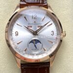 TW Factory Jaeger-LeCoultre Master Calendar Q1552520 39mm Rose Gold Leather Strap Silver Dial