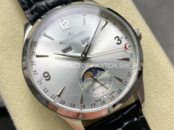 TW Factory Jaeger-LeCoultre Master Calendar Q4148480 39mm Steel Leather Strap White Dial (8) TW Factory Jaeger-LeCoultre Master Calendar Q4148480 39mm Steel Leather Strap White Dial