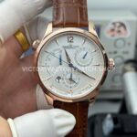 TWA Factory Jaeger-LeCoultre Master Geographic 1422521 39mm Rose Gold Brown Leather Strap Silver Dial (6) TWA Factory Jaeger-LeCoultre Master Geographic 1422521 39mm Rose Gold Brown Leather Strap Silver Dial