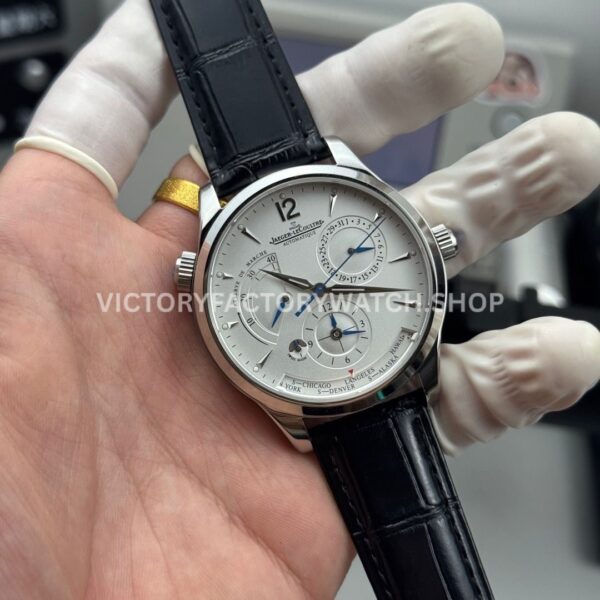 TWA Factory Jaeger-LeCoultre Master Geographic Q1428421 39mm Steel Leather Strap Silver Dial (1) TWA Factory Jaeger-LeCoultre Master Geographic Q1428421 39mm Steel Leather Strap Silver Dial