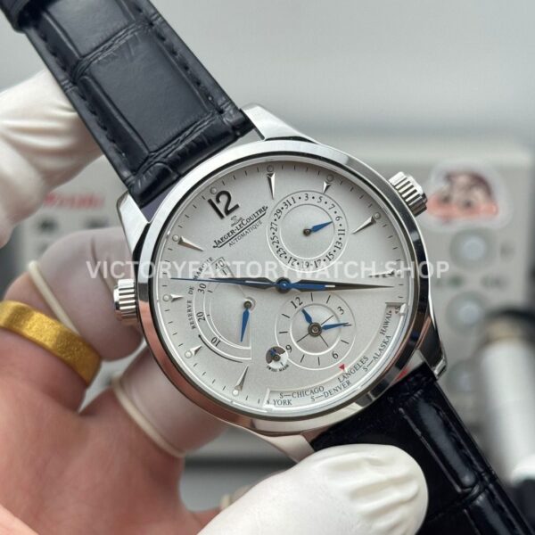 TWA Factory Jaeger-LeCoultre Master Geographic Q1428421 39mm Steel Leather Strap Silver Dial (5) TWA Factory Jaeger-LeCoultre Master Geographic Q1428421 39mm Steel Leather Strap Silver Dial