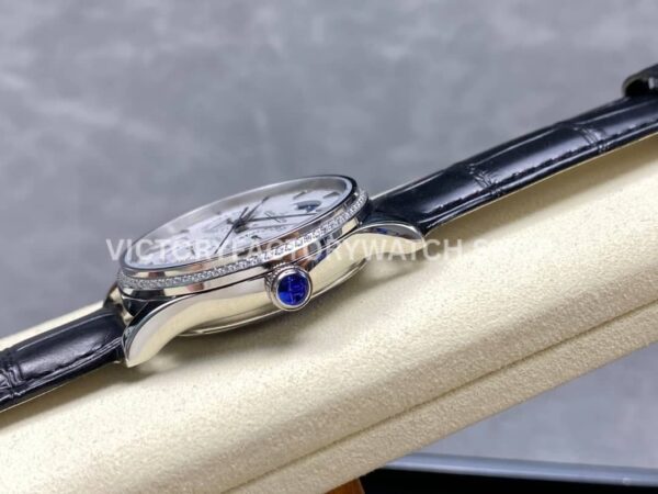 V9 Factory Jaeger-LeCoultre Master Ultra Thin Perpetual 1303501 White Gold Diamond Bezel Silver D (5) V9 Factory Jaeger-LeCoultre Master Ultra Thin Perpetual 1303501 39mm White Gold Diamond Bezel Silver Dial