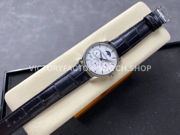 V9 Factory Jaeger-LeCoultre Master Ultra Thin Perpetual 1303501 White Gold Diamond Bezel Silver D (6) V9 Factory Jaeger-LeCoultre Master Ultra Thin Perpetual 1303501 39mm White Gold Diamond Bezel Silver Dial