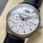 V9 Factory Jaeger-LeCoultre Master Ultra Thin Perpetual 1303501 White Gold Diamond Bezel Silver D (9) V9 Factory Jaeger-LeCoultre Master Ultra Thin Perpetual 1303501 39mm White Gold Diamond Bezel Silver Dial
