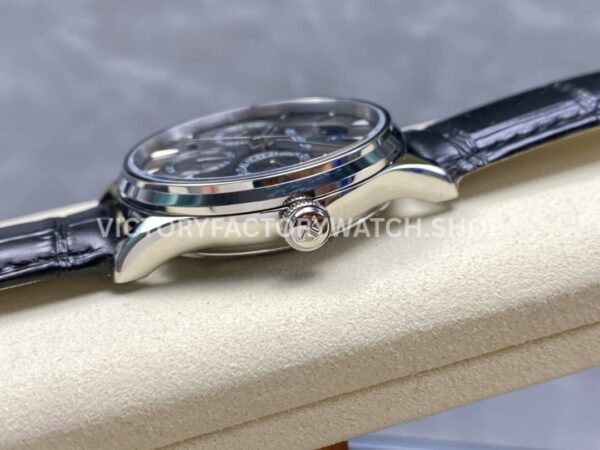 V9 Factory Jaeger-LeCoultre Master Ultra Thin Perpetual 130354j 39mm Steel Leather Strap Grey Dial