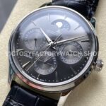 V9 Factory Jaeger-LeCoultre Master Ultra Thin Perpetual 130354j 39mm Steel Leather Strap Grey Dial