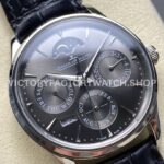 V9 Factory Jaeger-LeCoultre Master Ultra Thin Perpetual 130354j 39mm Steel Leather Strap Grey Dial