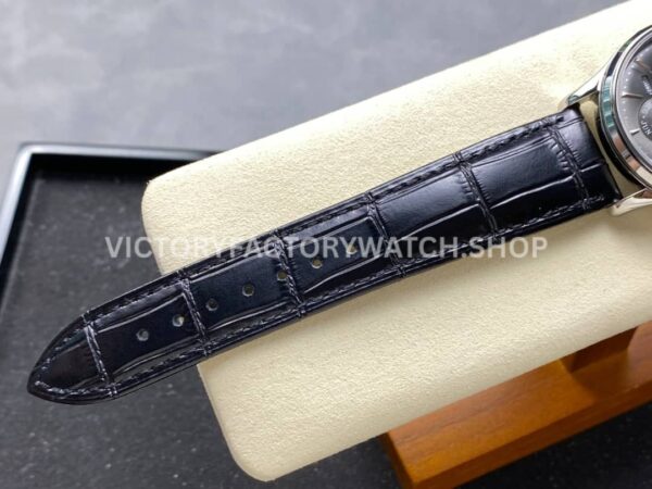 V9 Factory Jaeger-LeCoultre Master Ultra Thin Perpetual 130354j 39mm Steel Leather Strap Grey Dial