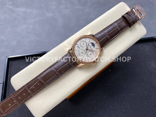 V9 Factory Jaeger-LeCoultre Master Ultra Thin Perpetual Q1302501 Rose Gold Diamond Bezel White Dia (3) V9 Factory Jaeger-LeCoultre Master Ultra Thin Perpetual Q1302501 39mm Rose Gold Diamond Bezel White Dial