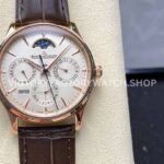 V9 Factory Jaeger-LeCoultre Master Ultra Thin Perpetual Q1302520 39mm Rose Gold Leather Strap (10) V9 Factory Jaeger-LeCoultre Master Ultra Thin Perpetual Q1302520 39mm Rose Gold Leather Strap White Dial