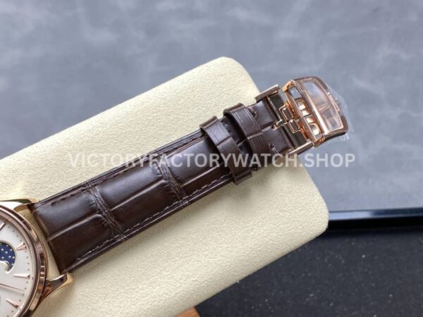 V9 Factory Jaeger-LeCoultre Master Ultra Thin Perpetual Q1302520 39mm Rose Gold Leather Strap (8) V9 Factory Jaeger-LeCoultre Master Ultra Thin Perpetual Q1302520 39mm Rose Gold Leather Strap White Dial