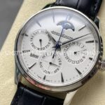 V9 Factory Jaeger-LeCoultre Master Ultra Thin Perpetual Q130842J 39mm Steel Leather Strap White D (9) V9 Factory Jaeger-LeCoultre Master Ultra Thin Perpetual Q130842J 39mm Steel Leather Strap White Dial