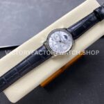V9 Factory Jaeger-LeCoultre Master Ultra Thin Perpetual Q130842J 39mm Steel Leather Strap Silver Dial