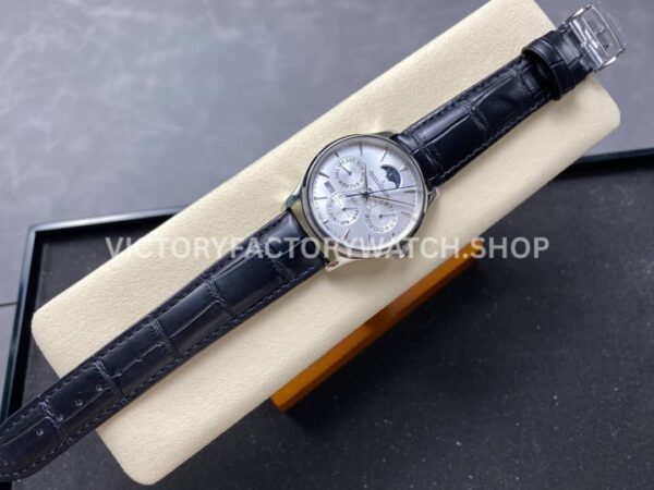 V9 Factory Jaeger-LeCoultre Master Ultra Thin Perpetual Q130842J 39mm Steel Leather Strap Silver Dial