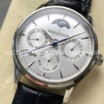 V9 Factory Jaeger-LeCoultre Master Ultra Thin Perpetual Q130842J 39mm Steel Leather Strap Silver Dial