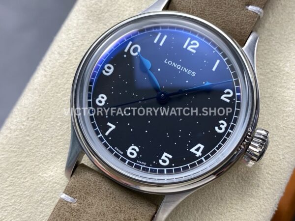 VC+ Factory Longines Heritage L28194932 38.5mm Steel Calf skin Strap Arabic Numerals Black Dial (3) VC+ Factory Longines Heritage L28194932 38.5mm Steel Calf skin Strap Arabic Numerals Black Dial
