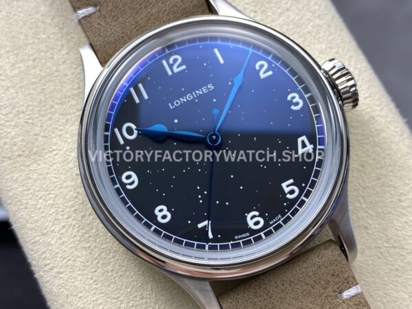 VC+ Factory Longines Heritage L28194932 38.5mm Steel Calf skin Strap Arabic Numerals Black Dial (8) VC+ Factory Longines Heritage L28194932 38.5mm Steel Calf skin Strap Arabic Numerals Black Dial