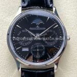 VR Factory Jaeger-LeCoultre Master Ultra Thin Perpetual Q1308470 39mm Steel Leather Strap Black Dial (1) VR Factory Jaeger-LeCoultre Master Ultra Thin Perpetual Q1308470 39mm Steel Leather Strap Black Dial