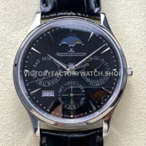 VR Factory Jaeger-LeCoultre Master Ultra Thin Perpetual Q1308470 39mm Steel Leather Strap Black Dial (1) VR Factory Jaeger-LeCoultre Master Ultra Thin Perpetual Q1308470 39mm Steel Leather Strap Black Dial