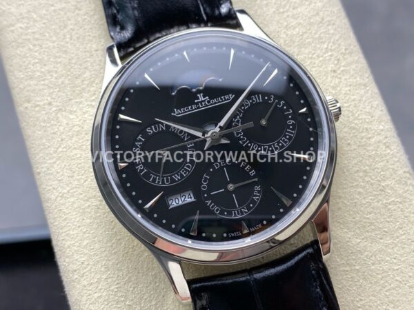 VR Factory Jaeger-LeCoultre Master Ultra Thin Perpetual Q1308470 39mm Steel Leather Strap Black Dial (5) VR Factory Jaeger-LeCoultre Master Ultra Thin Perpetual Q1308470 39mm Steel Leather Strap Black Dial