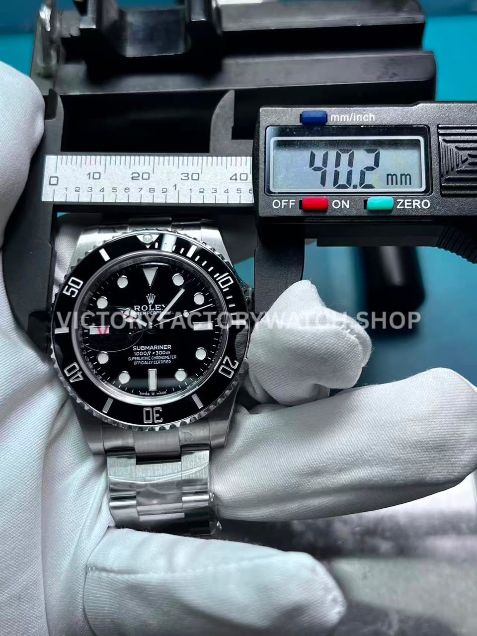 VS Factory Rolex Submariner 124060 measured case width 40.2mm