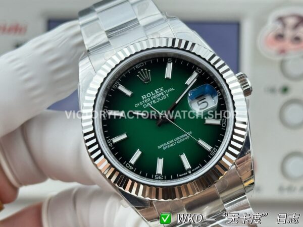 WDK Factory Rolex Datejust 126334-0033 41mm Steel White Rolesor Green Ombré Dial (10) WDK Factory Rolex Datejust 126334-0033 41mm Steel White Rolesor Green Ombré Dial
