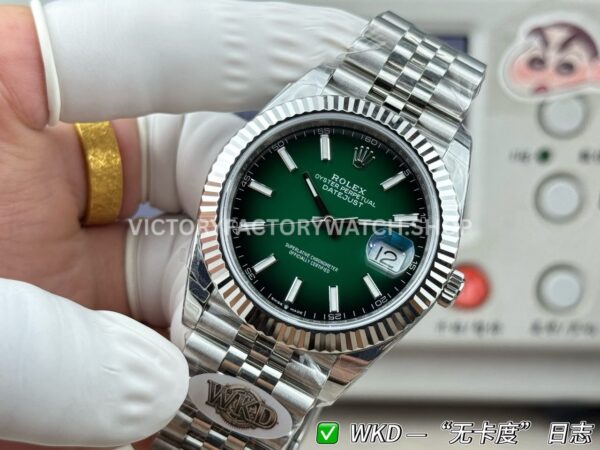 WDK Factory Rolex Datejust 126334-0034 41mm Steel White Rolesor Green Ombré Dial Jubilee (11) WDK Factory Rolex Datejust 126334-0034 41mm Steel White Rolesor Green Ombré Dial Jubilee