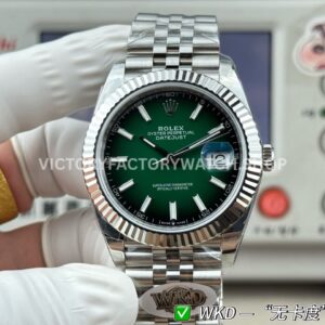 WDK Factory Rolex Datejust 126334-0034 41mm Steel White Rolesor Green Ombré Dial Jubilee