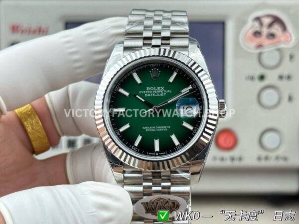 WDK Factory Rolex Datejust 126334-0034 41mm Steel White Rolesor Green Ombré Dial Jubilee (4) WDK Factory Rolex Datejust 126334-0034 41mm Steel White Rolesor Green Ombré Dial Jubilee