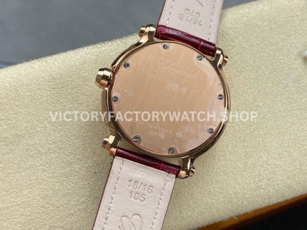 YF Factory Chopard Happy Sport 277473-5002 36mm Rose Gold Leather Strap Roman Numerals White Dial