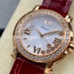 YF Factory Chopard Happy Sport 277473-5002 36mm Rose Gold Leather Strap Roman Numerals White Dial