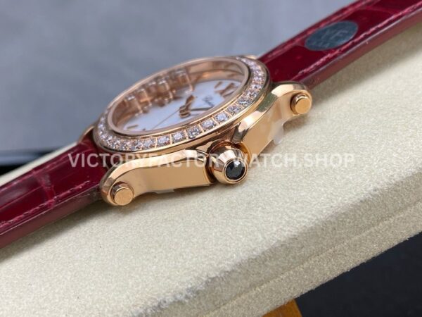 YF Factory Chopard Happy Sport 277473-5002 36mm Rose Gold Leather Strap Roman Numerals White Dial