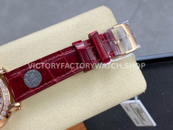 YF Factory Chopard Happy Sport 277473-5002 36mm Rose Gold Leather Strap Roman Numerals White Dial