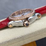 YF Factory Chopard Happy Sport 277473-5002 36mm Steel Diamond Rose Gold Bezel Leather Strap Roman Numerals White Dial