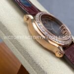 YF Factory Chopard Happy Sport 277473-5008 36mm Rose Gold Leather Strap Roman Numerals Brown Dial