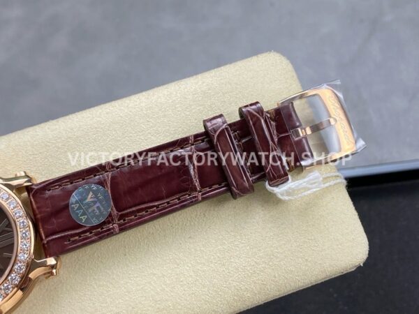 YF Factory Chopard Happy Sport 277473-5008 36mm Rose Gold Leather Strap Roman Numerals Brown Dial