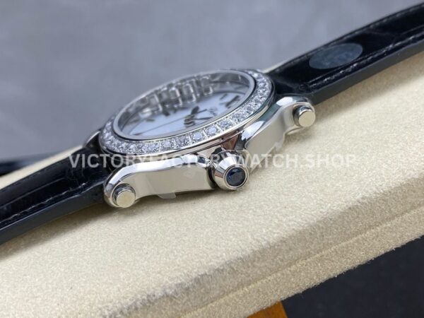 YF Factory Chopard Happy Sport 278475-3037 36mm Steel Leather Strap Roman Numerals White Dial (2) YF Factory Chopard Happy Sport 278475-3037 36mm Steel Leather Strap Roman Numerals White Dial