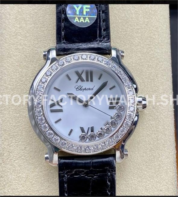 YF Factory Chopard Happy Sport 278475-3037 36mm Steel Leather Strap Roman Numerals White Dial (3) YF Factory Chopard Happy Sport 278475-3037 36mm Steel Leather Strap Roman Numerals White Dial