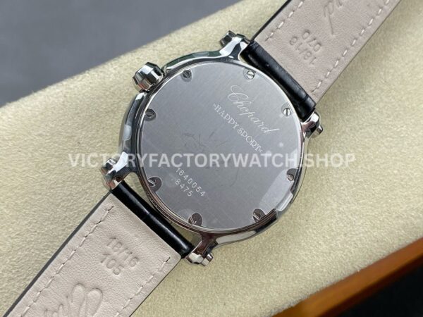 YF Factory Chopard Happy Sport 278475-3037 36mm Steel Leather Strap Roman Numerals White Dial (8) YF Factory Chopard Happy Sport 278475-3037 36mm Steel Leather Strap Roman Numerals White Dial