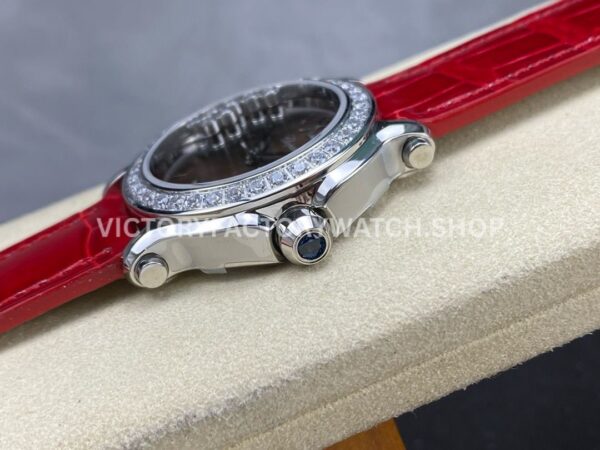 YF Factory Chopard Happy Sport 278475 36mm Steel Leather Strap Roman Numerals Brown Dial (5) YF Factory Chopard Happy Sport 278475 36mm Steel Leather Strap Roman Numerals Brown Dial