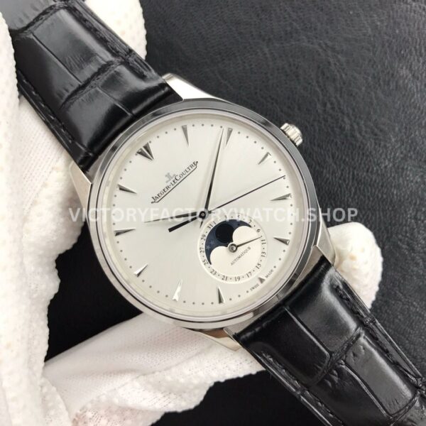 ZF Factory Jaeger-LeCoultre Master Ultra Thin Moon Q1258420 39mm Steel Leather Strap Silver Dial (1) ZF Factory Jaeger-LeCoultre Master Ultra Thin Moon Q1258420 39mm Steel Leather Strap Silver Dial