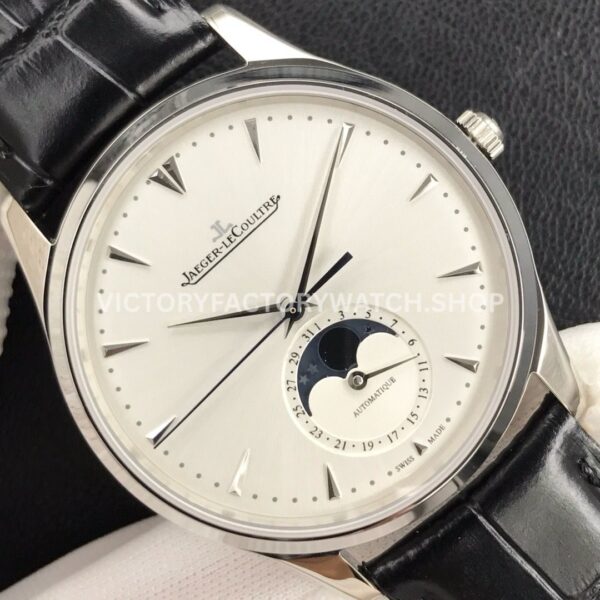 ZF Factory Jaeger-LeCoultre Master Ultra Thin Moon Q1258420 39mm Steel Leather Strap Silver Dial (3) ZF Factory Jaeger-LeCoultre Master Ultra Thin Moon Q1258420 39mm Steel Leather Strap Silver Dial