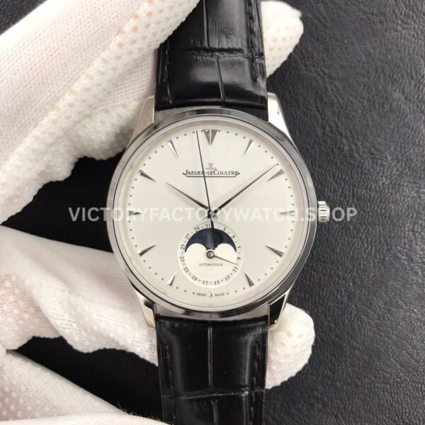 ZF Factory Jaeger-LeCoultre Master Ultra Thin Moon Q1258420 39mm Steel Leather Strap Silver Dial (7) ZF Factory Jaeger-LeCoultre Master Ultra Thin Moon Q1258420 39mm Steel Leather Strap Silver Dial