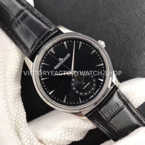 ZF Factory Jaeger-LeCoultre Master Ultra Thin Moon Q1368470 39mm Steel Leather Strap Black Dial (1) ZF Factory Jaeger-LeCoultre Master Ultra Thin Moon Q1368470 39mm Steel Leather Strap Black Dial
