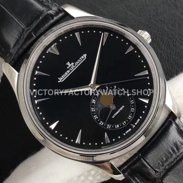 ZF Factory Jaeger-LeCoultre Master Ultra Thin Moon Q1368470 39mm Steel Leather Strap Black Dial (2) ZF Factory Jaeger-LeCoultre Master Ultra Thin Moon Q1368470 39mm Steel Leather Strap Black Dial