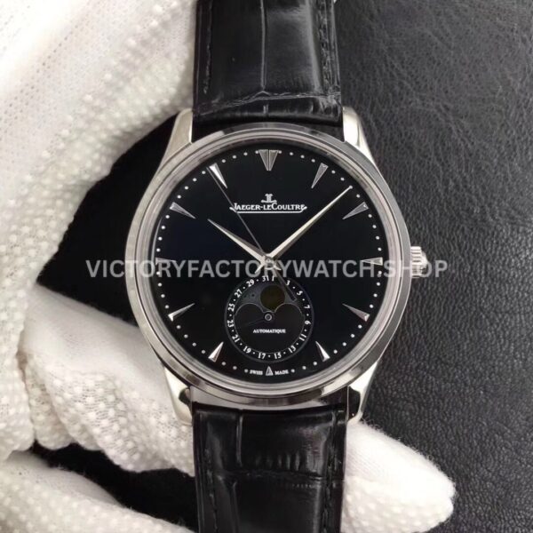 ZF Factory Jaeger-LeCoultre Master Ultra Thin Moon Q1368470 39mm Steel Leather Strap Black Dial (8) ZF Factory Jaeger-LeCoultre Master Ultra Thin Moon Q1368470 39mm Steel Leather Strap Black Dial