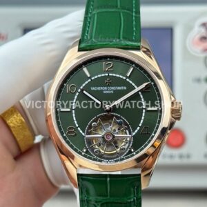 ANT Factory Vacheron Constantin Fiftysix Tourbillon 6000E000R-B488 41mm Rose Gold Green Leather Strap Arabic Numerals Green Dial (4) ANT Factory Vacheron Constantin Fiftysix Tourbillon 6000E/000R-B488 41mm Rose Gold Green Leather Strap Arabic Numerals Green Dial