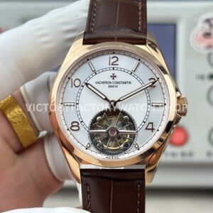 ANT Factory Vacheron Constantin Fiftysix Tourbillon 6000E000R-B488 41mm Rose Gold Leather Strap Arabic Numerals Silver Dial (7) ANT Factory Vacheron Constantin Fiftysix Tourbillon 6000E/000R-B488 41mm Rose Gold Leather Strap Arabic Numerals Silver Dial