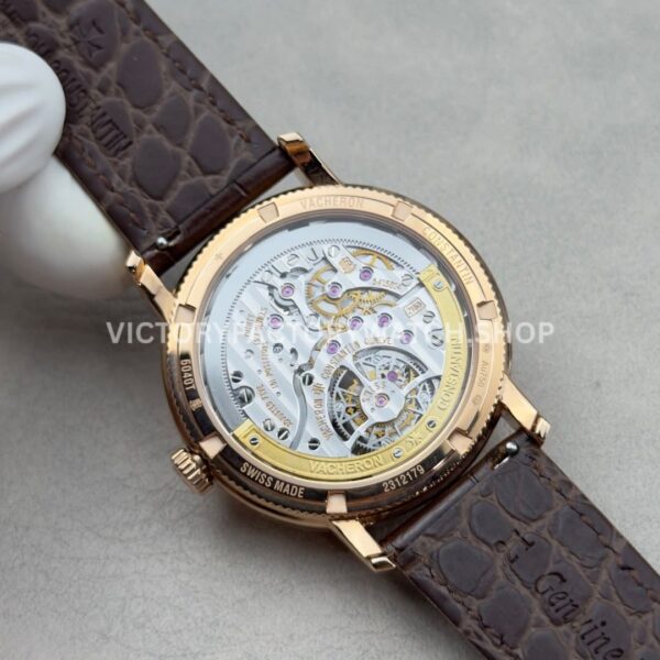 ANT Factory Vacheron Constantin Traditionnelle 6040T/000R-B959 41mm Rose Gold Leather Strap Dragon Silver Dial