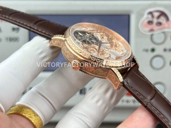 ANT Factory Vacheron Constantin Traditionnelle 6040T/000R-B959 41mm Rose Gold Leather Strap Dragon Silver Dial